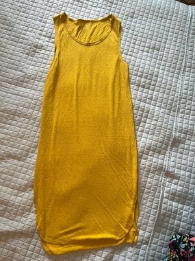 Aerie chartreuse Yellow Sleeveless Tank Dress/Coverup - Casual Summer Midi